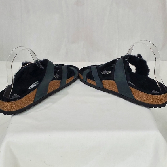 NWOT BIRKENSTOCK Mayari Shearling Natural Leather Oiled Black Size 39 MSRP $160 - Picture 8 of 15